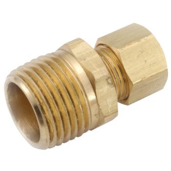 Anderson Metals 750068-1412 Pipe Connector, 7/8 x 3/4 in, Compression x Male, Brass, 75 psi Pressure