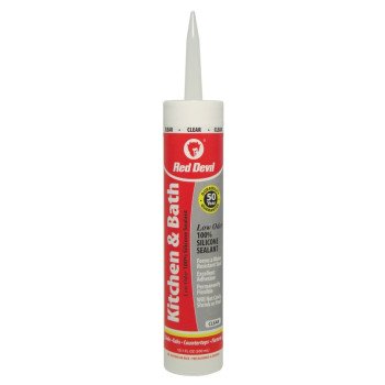 Red Devil 0887 Sealant, Clear, -60 to 400 deg F, 9 fl-oz Cartridge