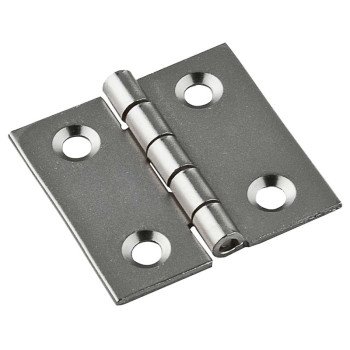 National Hardware N211-013 Decorative Broad Hinge, 1 in H Door Leaf, 1/32 in Thick Door Leaf, Steel, Satin Nickel