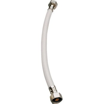 Plumb Pak EZ Series PP23884 Sink Supply Tube, 1/2 in Inlet, FIP Inlet, 1/2 in Outlet, FIP Outlet, Vinyl Tubing, 16 in L