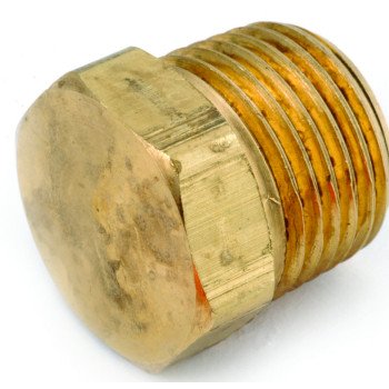 Anderson Metals 756121-08 Pipe Plug, 1/2 in, MPT, Brass