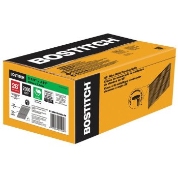 Bostitch S Series Series S12DR131GAL-FH Framing Nail, 3-1/4 in L, Hot Dipped Galvanized, Full Round Head, Ring Shank