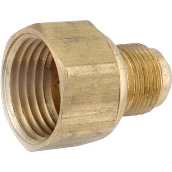 Anderson Metals 54806-0606 Pipe Coupler, 3/8 in, Flare x FIP, Brass