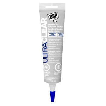 DAP 7079874329 All Purpose Flexible Sealant, Crystal Clear, 7 days Curing, -6 to 50 deg C, 147 mL Tube