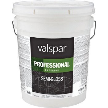 Valspar 045.0012911.008 Latex Paint, Semi-Gloss Sheen, Light Base, 5 gal, Pail, 350 to 450 sq-ft/gal Coverage Area