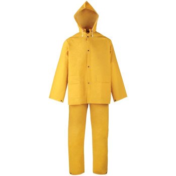 Diamondback SRS3/111-XXL Rain Suit, 2XL, 31 in Inseam, Polyester/PVC, Yellow, Comfortable Corduroy Collar