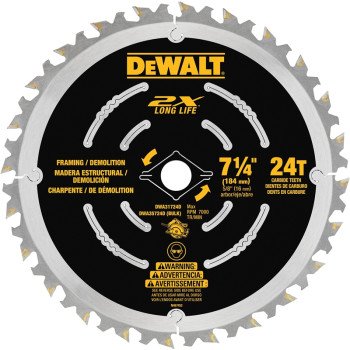 DEWALT DWA31724D Saw Blade, 7-1/4 in Dia, 5/8 in Arbor, 40-Teeth, Carbide Cutting Edge, Applicable Materials: Wood