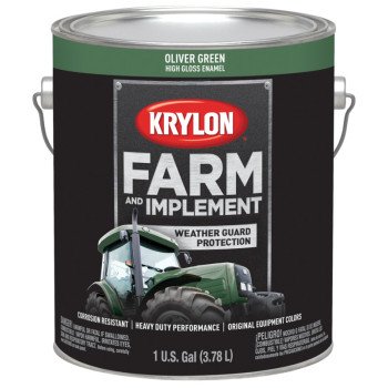 Krylon K01979000 Farm Equipment Paint, High-Gloss Sheen, Oliver Green, 1 gal, 50 to 200 sq-ft/gal Coverage Area