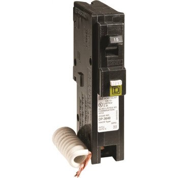 Square D HOM115CAFIC Circuit Breaker, AFCI, Combination, 15 A, 1 -Pole, 120 V, Fixed Trip, Plug Mounting