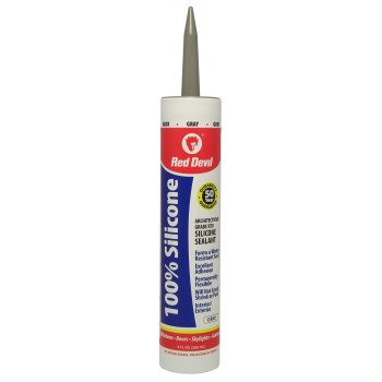 Red Devil 081650 Silicone Sealant, Gray, -60 to 400 deg F, 9 fl-oz Cartridge