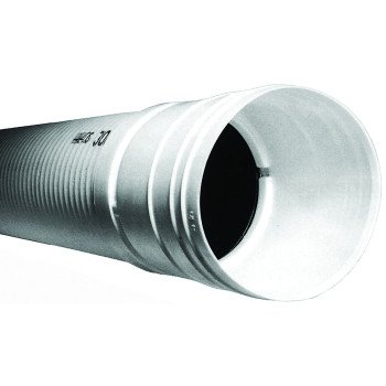 ADS 3550010 Triple-Wall Pipe, 3 in, 10 ft L, Bell x Spigot, White