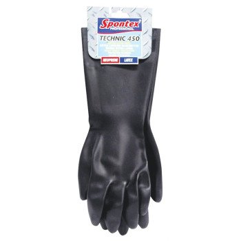 Spontex 33555 Protective Gloves, L, 16-1/2 in L, Neoprene, Black