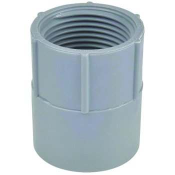 Carlon E942L-CAR Conduit Adapter, 3 in FPT x Socket, 3-31/32 in Dia, 3-1/16 in L, PVC, Gray