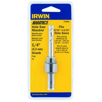 Irwin 373002 Mandrel Hole Saw Arbor, 1/2 in Shank, Hex Shank