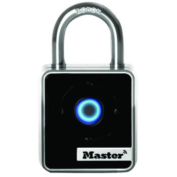 Master Lock 4400D Wide Bluetooth Padlock, 9/32 in Dia Shackle, 7/8 in H Shackle, Boron Alloy Steel Shackle, Metal Body