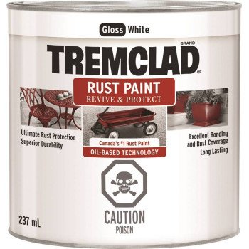 Tremclad 27025X125 Rust Preventative Paint, Oil, Gloss, White, 237 mL, Can