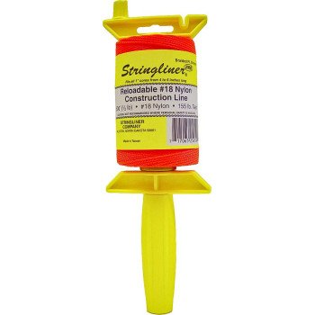 Stringliner 25459 Line Reel, 500 ft L Line, Fluorescent Orange Line, 1/2 in Dia