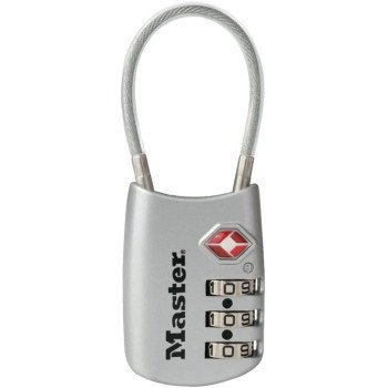 Master Lock 4688D Luggage Lock, 1/8 in Dia Shackle, 1-1/2 in H Shackle, Steel Shackle, Metal Body, 1-3/16 in W Body