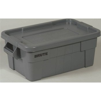 Brute 1836781 Storage Tote with Lid, Gray, 27-7/8 in L, 17-3/8 in W, 15 in H