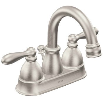 Moen WS84667SRN Bathroom Faucet, 1.2 gpm, 2-Faucet Handle, Metal, Brushed Nickel, Lever Handle, High Arc Spout