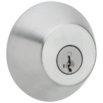 Weiser GD9471 X26D SMT M Deadbolt, 2 Grade, Satin Chrome, 2-3/8 to 2-3/4 in Backset, 1-3/8 to 1-3/4 in Thick Door