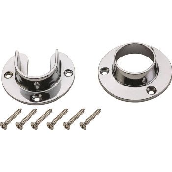 National Hardware V8600 S822-080 Closet Flange Set, Zinc, Chrome