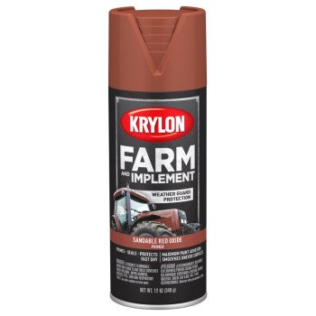 Krylon K01951007 Farm and Implement Primer, Sandable Red Oxide Primer, 12 oz