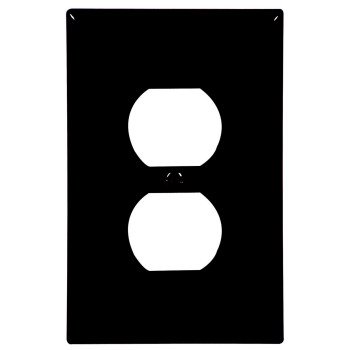 Eaton Wiring Devices PJ8BK Duplex and Single Receptacle Wallplate, Mid-Size, 4-7/8 in L, 3-1/8 in W, Black