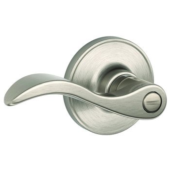 Schlage J Series J40SEV619 Privacy Lever, Mechanical Lock, Satin Nickel, Metal, Residential, 3 Grade