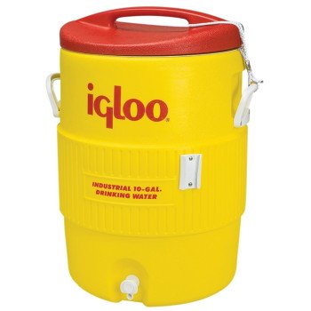 Igloo 400 Series 00004101 Water Cooler, 10 gal Tank, Polyethylene, Red/Yellow