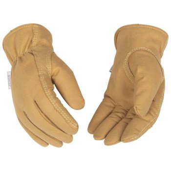 Hydroflector 254HKW L Gloves, L, Keystone Thumb, Shirred Elastic Cuff, Synthetic Leather, Tan