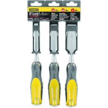 STANLEY Thru-Tang Series 16-970 Chisel Set, 3-Piece, Yellow