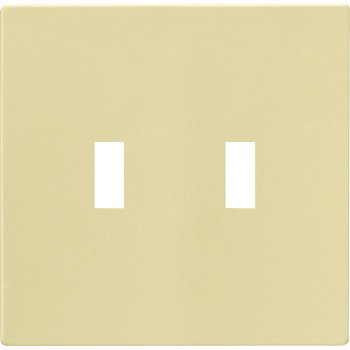 Eaton Wiring Devices PJS2V Wallplate, 4-7/8 in L, 4.94 in W, 2 -Gang, Polycarbonate, Ivory, High-Gloss