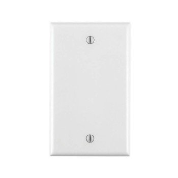 Leviton 002-80714-00W Wallplate, 4-1/2 in L, 2-3/4 in W, 0.22 in Thick, 1 -Gang, Thermoplastic Nylon, White