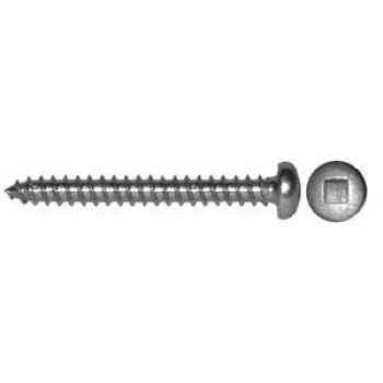 Reliable PKAS612MR Screw, 1/2 in L, Pan Head, Square Drive, Self-Tapping, Type A Point, Stainless Steel, Stainless Steel