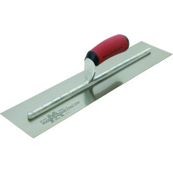 Marshalltown MXS81D Finishing Trowel, 18 in L Blade, 4 in W Blade, Spring Steel Blade, Square End, Curved Handle