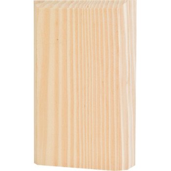 Waddell BTB25 Trim Block Moulding, 4-1/2 in L, 2-3/4 in W, 1 in Thick, Pine Wood