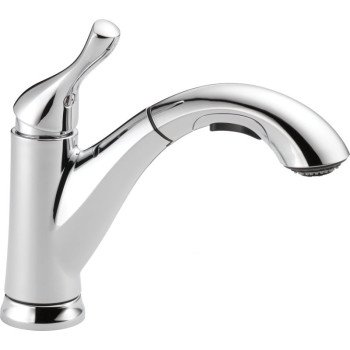 Delta 16953-DST Pull-Out Kitchen Faucet, 1.8 gpm, 1-Faucet Handle, 4-Faucet Hole, Chrome Plated, Swivel Spout