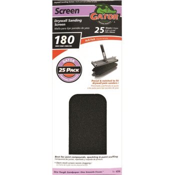 Gator 3301 Sanding Screen, 11-1/4 in L, 4-1/4 in W, 180 Grit, Fine, Silicone Carbide Abrasive