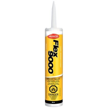 Mulco Flex 9000 106010 Thermoplastic Sealant, White, -13 to 100 deg F, 300 mL Cartridge