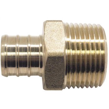 Apollo APXMA11 Pipe Adapter, 1 in, PEX x MPT, Brass, 200 psi Pressure