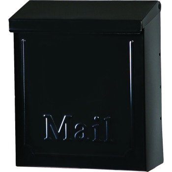 Gibraltar Mailboxes Townhouse THVKB001 Mailbox, 260 cu-in Capacity, Steel, Powder-Coated, Black, 8.6 in W, 4.1 in D