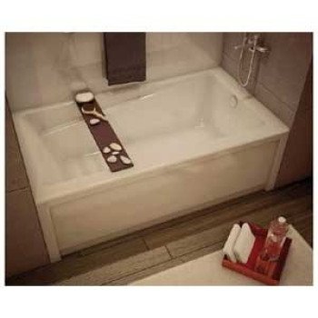 Maax New Town 6032 Series 105456-L-000 Bathtub, Left Drain Location, 38 to 44 g Capacity, 59-3/4 in L, 32 in W, Acrylic