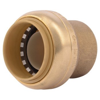 SharkBite U520LFA End Cap, 1 in, Brass, Chrome, 200 psi Pressure