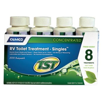 Camco USA 40221 RV Toilet Treatment, Transparent Green, 4 oz Bottle, Liquid, Fresh Fragrance