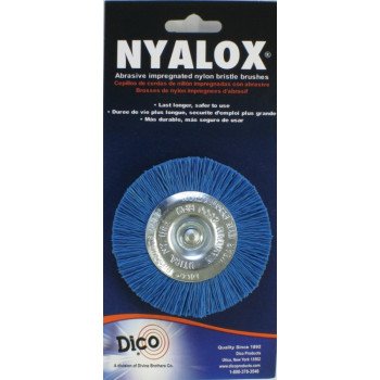 Dico 541-783-3 Mounted Wheel Brush, 3 in Dia, 1/4 in Arbor/Shank, Nylon Bristle