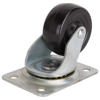 ProSource 1111 Swivel Caster, 2-1/2 in Dia Wheel, 1 in W Wheel, Rubber Wheel, Black, 130 lb, Steel Housing Material