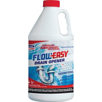 Flow-Easy FE64 Drain Opener, Oily Liquid, Dark Brown, Odorless, 0.5 gal, Bottle