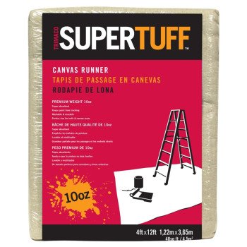 Trimaco SUPERTUFF 51127 Drop Cloth, 12 ft L, 4 ft W, Canvas