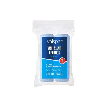 Valspar Wall and Ceilings 880430438 Trim Knit Roller Cover, 3/8 in Thick Nap, 4 in L, Polyester Cover